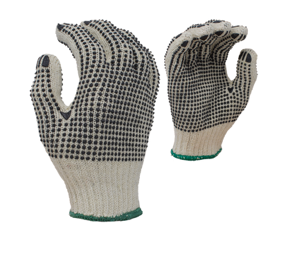 Task Gloves Knit PVC Grip Gloves TSK11201 • 7 Gauge Standard Weight Cotton/Poly, w/ 2-Sided PVC Dots 12 Pack