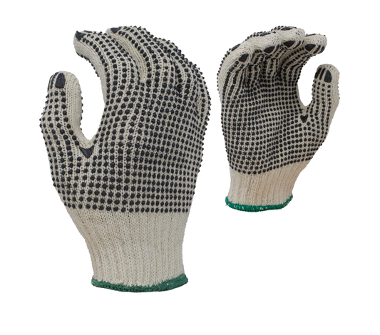 Task Gloves Knit PVC Grip Gloves TSK11201 • 7 Gauge Standard Weight Cotton/Poly, w/ 2-Sided PVC Dots 12 Pack