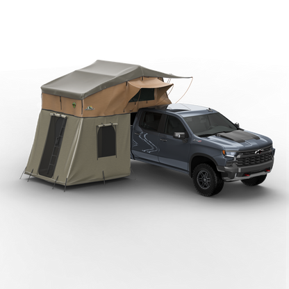 Elite Rooftop Tent with Annex Room – 4–5 Person – Tan – Overland Family Tent