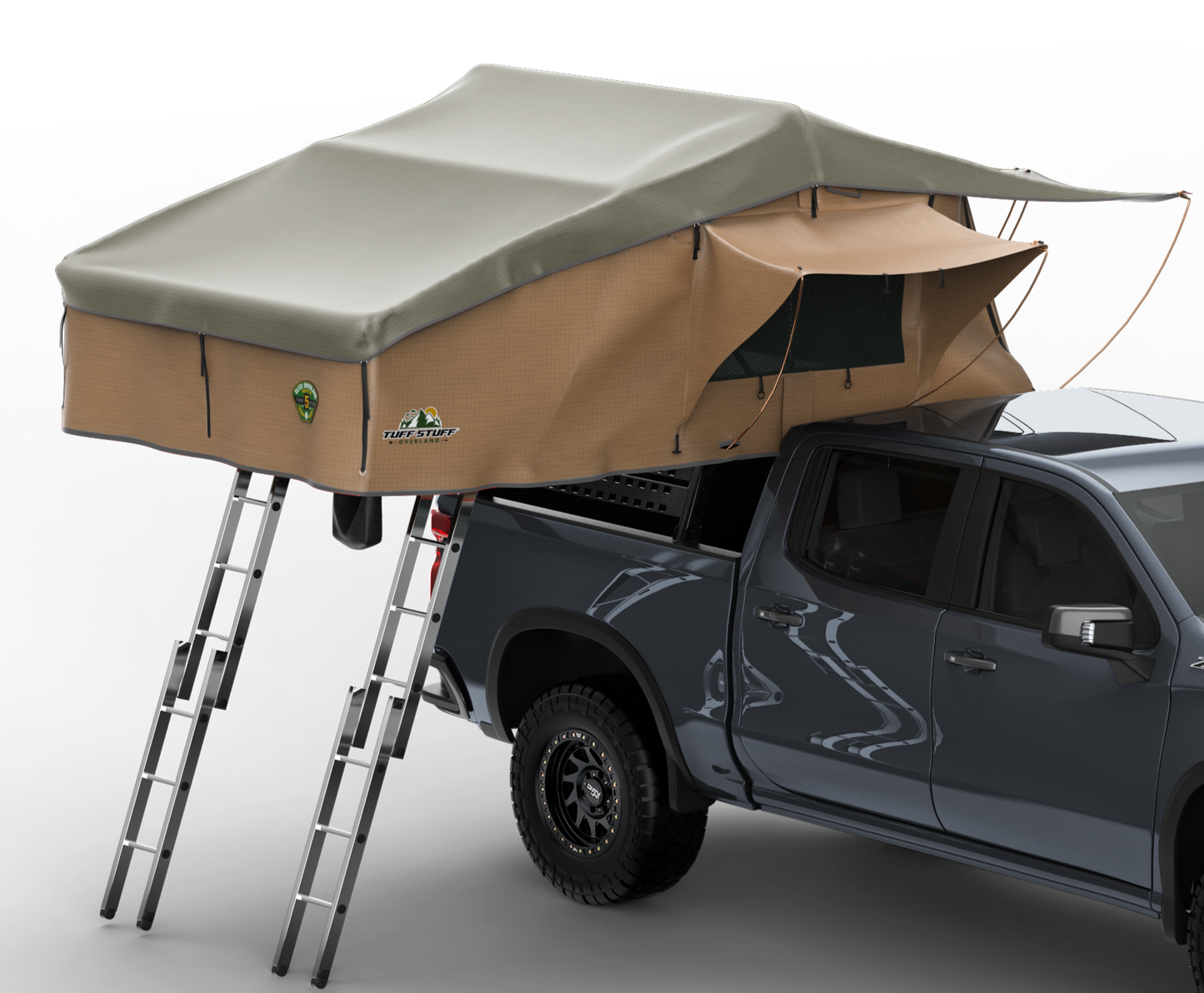 Elite Rooftop Tent with Annex Room – 4–5 Person – Tan – Overland Family Tent
