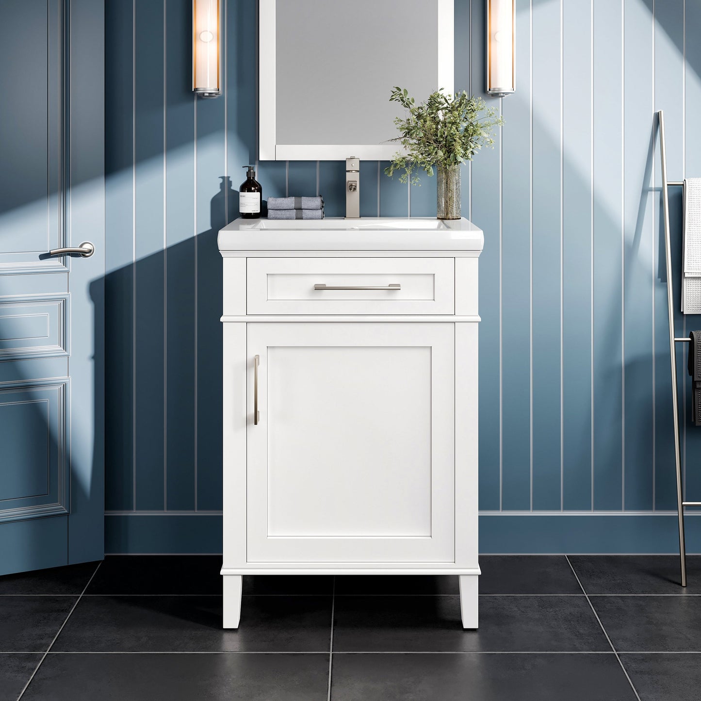 Eviva Garci Bath Vanity with Porcelain Top and Integrated Sink