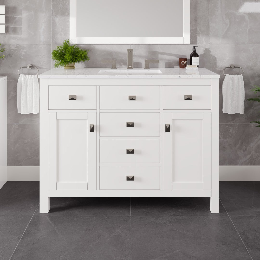 Eviva Artemis Bath Vanity with Engineered Stone Top & Undermount Porcelain Sink (42"-72")