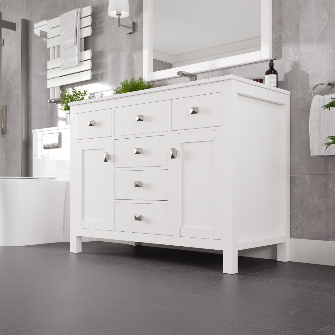 Eviva Artemis Bath Vanity with Engineered Stone Top & Undermount Porcelain Sink (42"-72")