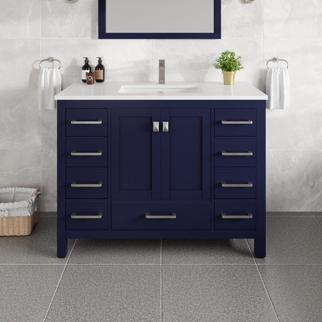 Eviva London Bath Vanity with Carrara Quartz Top and Undermount Porcelain Sink (20"-60")