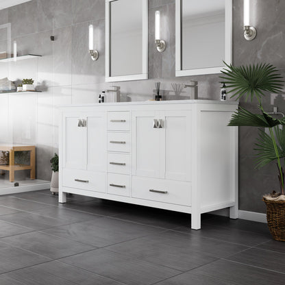 Eviva London Bath Vanity with Carrara Quartz Top and Undermount Porcelain Sink (20"-60")
