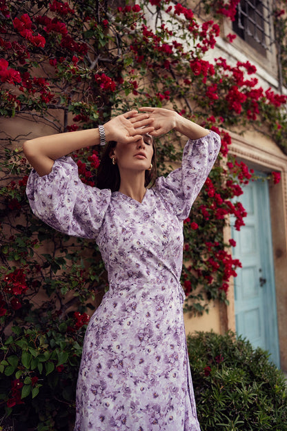 FLORAL WRAP DRESS