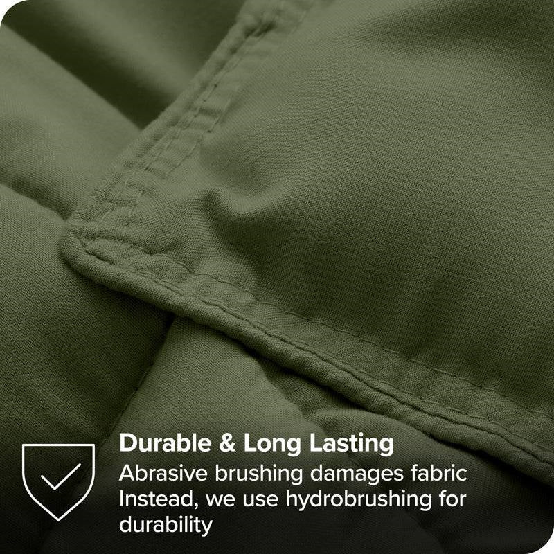 Twin/Twin XL size Super Soft Down Alternative Comforter Set in Olive Green