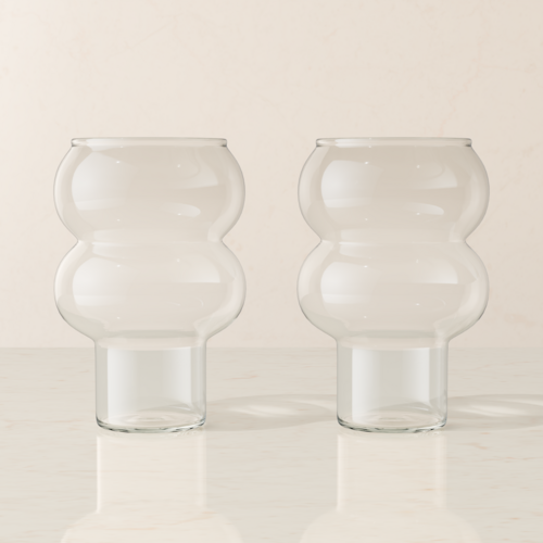 Bubble Drink Glass Set - Tall | Glassware | Under $100 | Kitchen + Metal