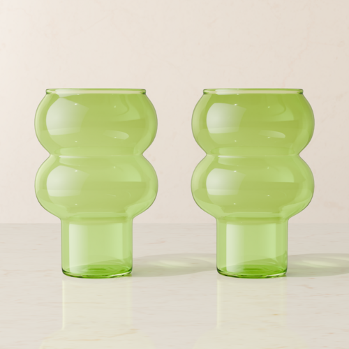 Bubble Drink Glass Set - Tall | Glassware | Under $100 | Kitchen + Metal