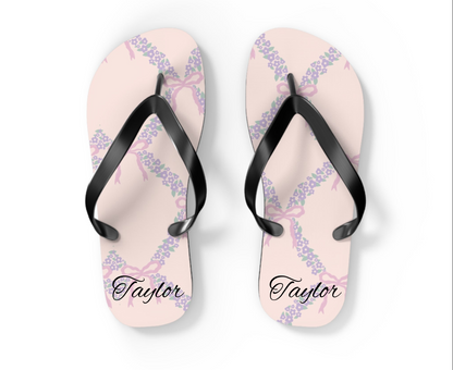 Customizable: Charming Floral Flip Flops, Summer Sandals, Beachwear, Vacation Footwear, Gift for Her, Casual Summer Fashion