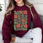 Terracotta Flower Botanical, Vintage Boho, Nature Sweatshirt