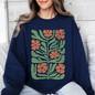 Terracotta Flower Botanical, Vintage Boho, Nature Sweatshirt