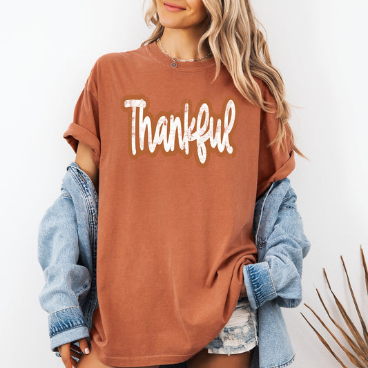 Thankful, Thanksgiving, Positivity, Mental Health, Vintage Tshirt Comfort Colors T-Shirt