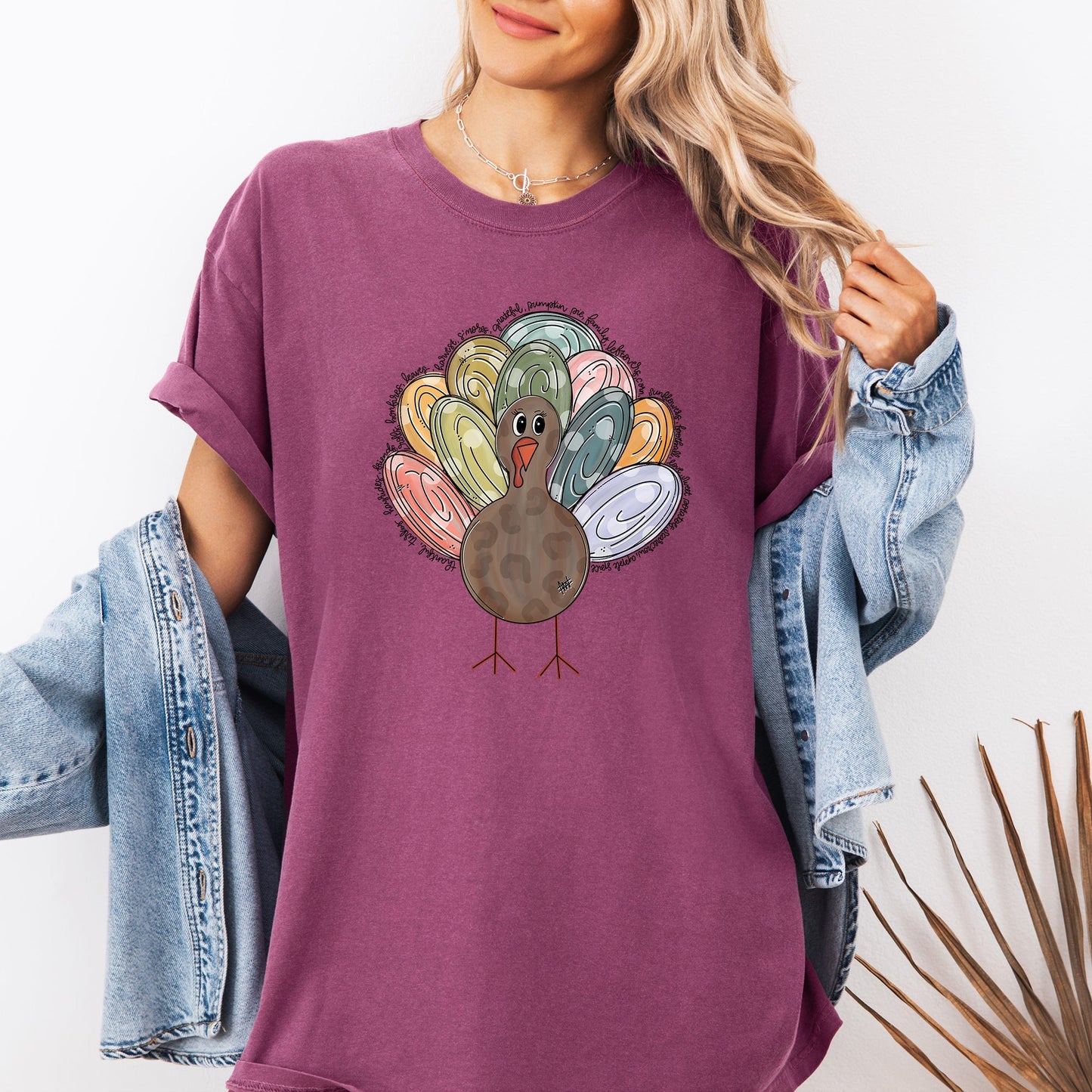 Thanksgiving Turkey, Cute, Autumn, Words Tshirt Comfort Colors T-Shirt