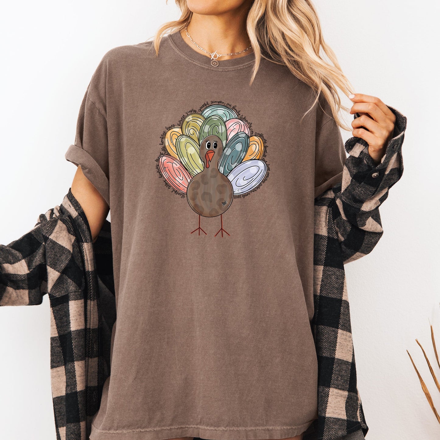 Thanksgiving Turkey, Cute, Autumn, Words Tshirt Comfort Colors T-Shirt