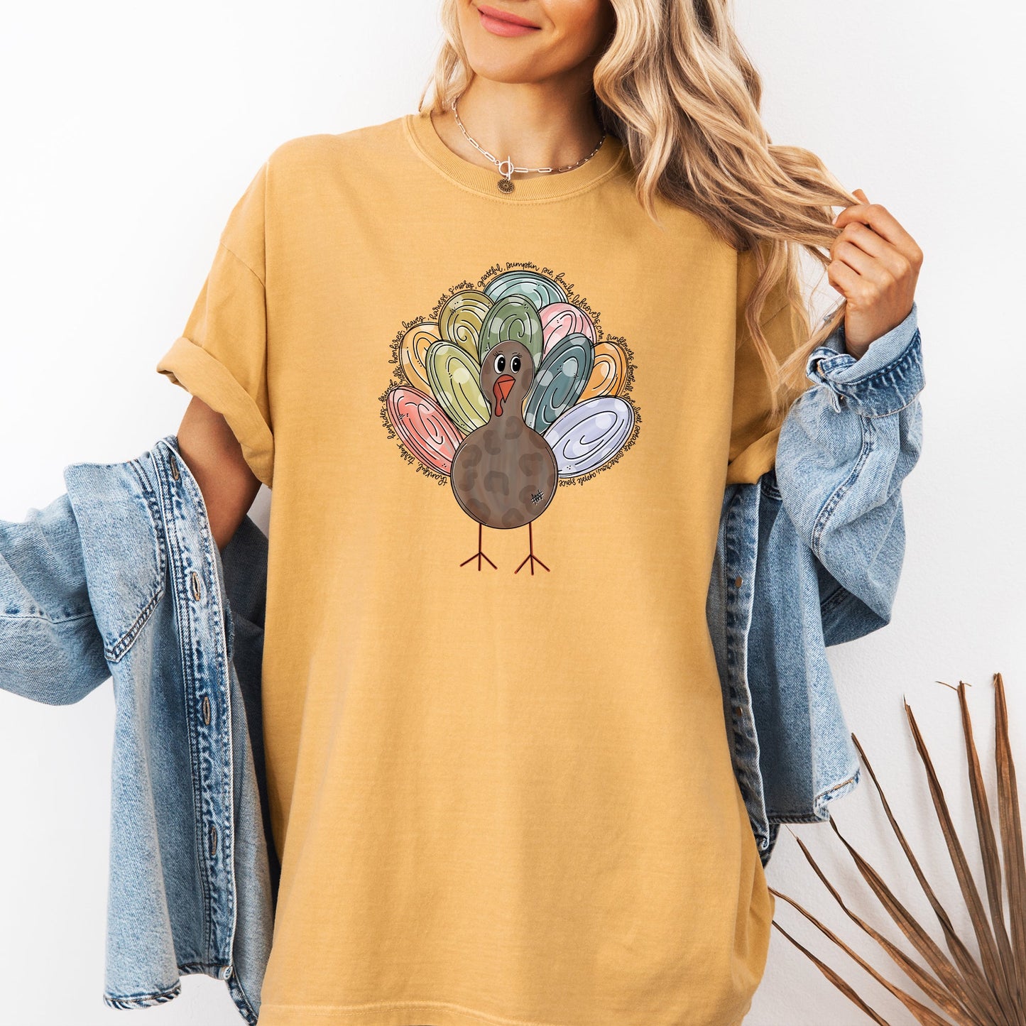 Thanksgiving Turkey, Cute, Autumn, Words Tshirt Comfort Colors T-Shirt