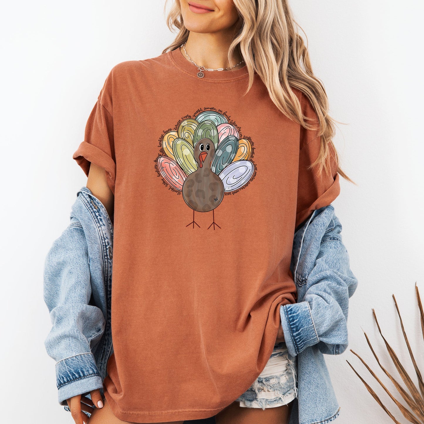 Thanksgiving Turkey, Cute, Autumn, Words Tshirt Comfort Colors T-Shirt