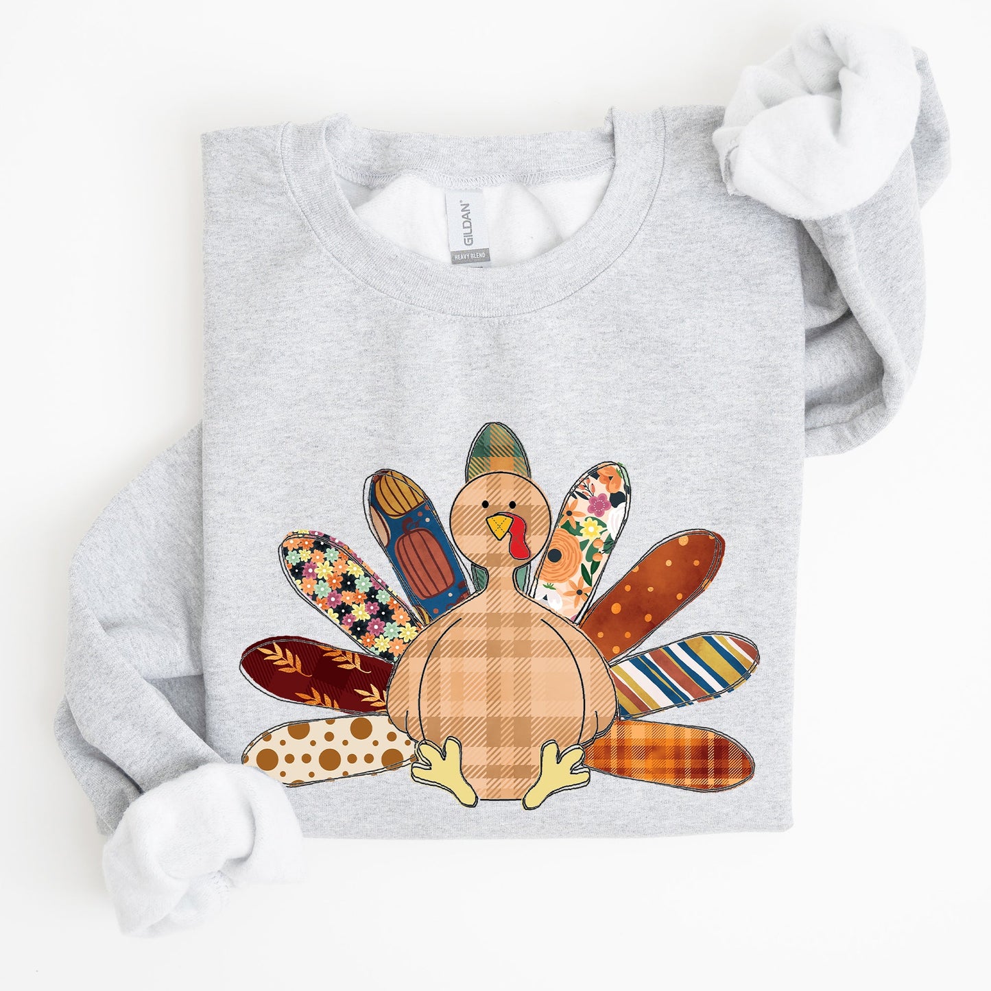Thanksgiving Turkey, Plaid, Cute, Autumn, Patterns Sweatshirt
