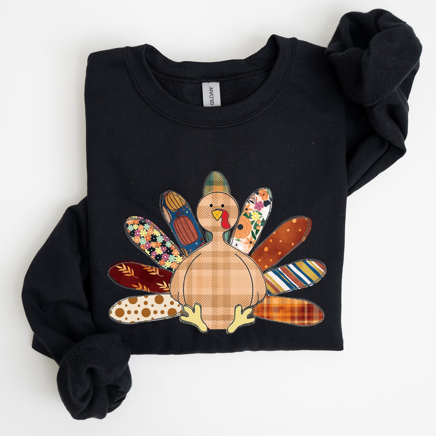 Thanksgiving Turkey, Plaid, Cute, Autumn, Patterns Sweatshirt
