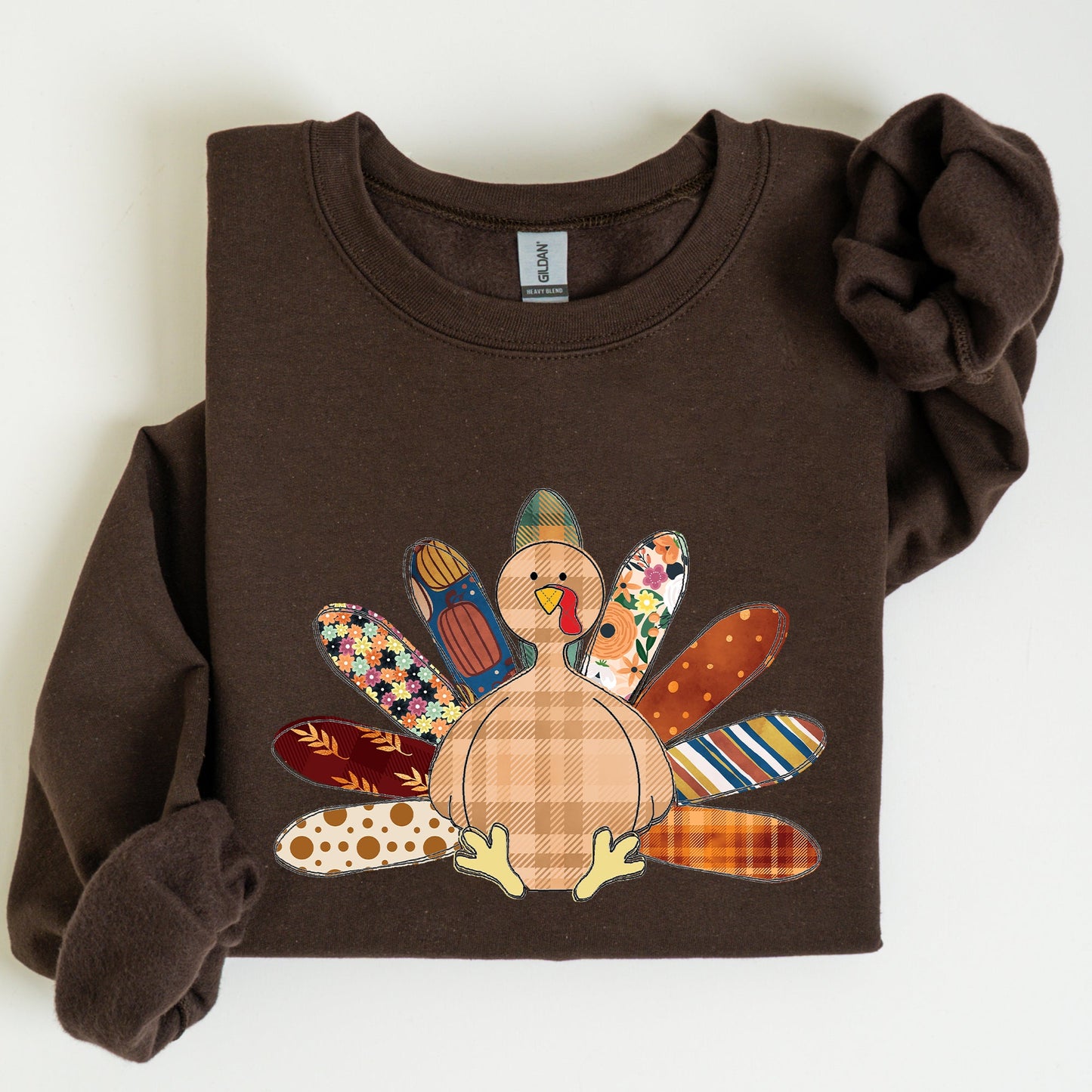 Thanksgiving Turkey, Plaid, Cute, Autumn, Patterns Sweatshirt