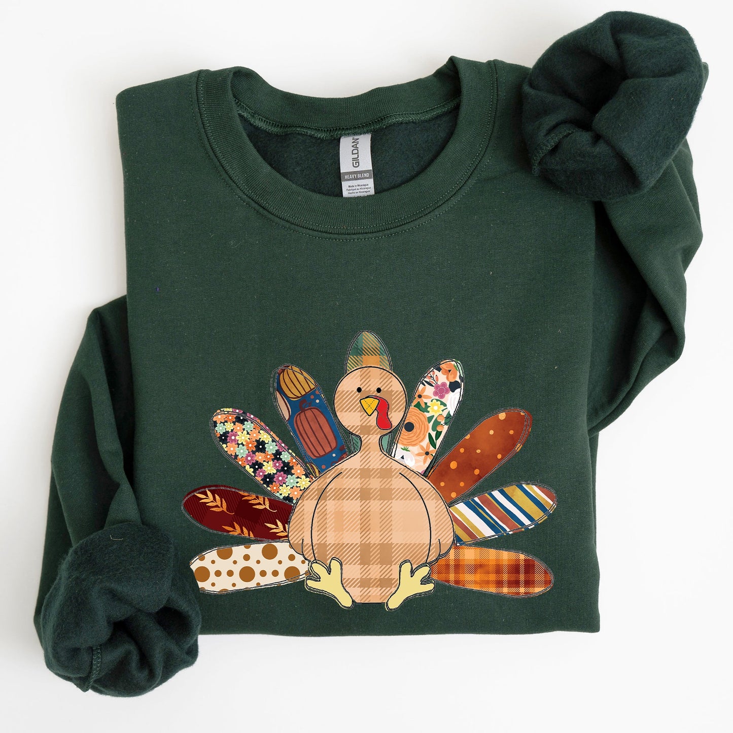 Thanksgiving Turkey, Plaid, Cute, Autumn, Patterns Sweatshirt