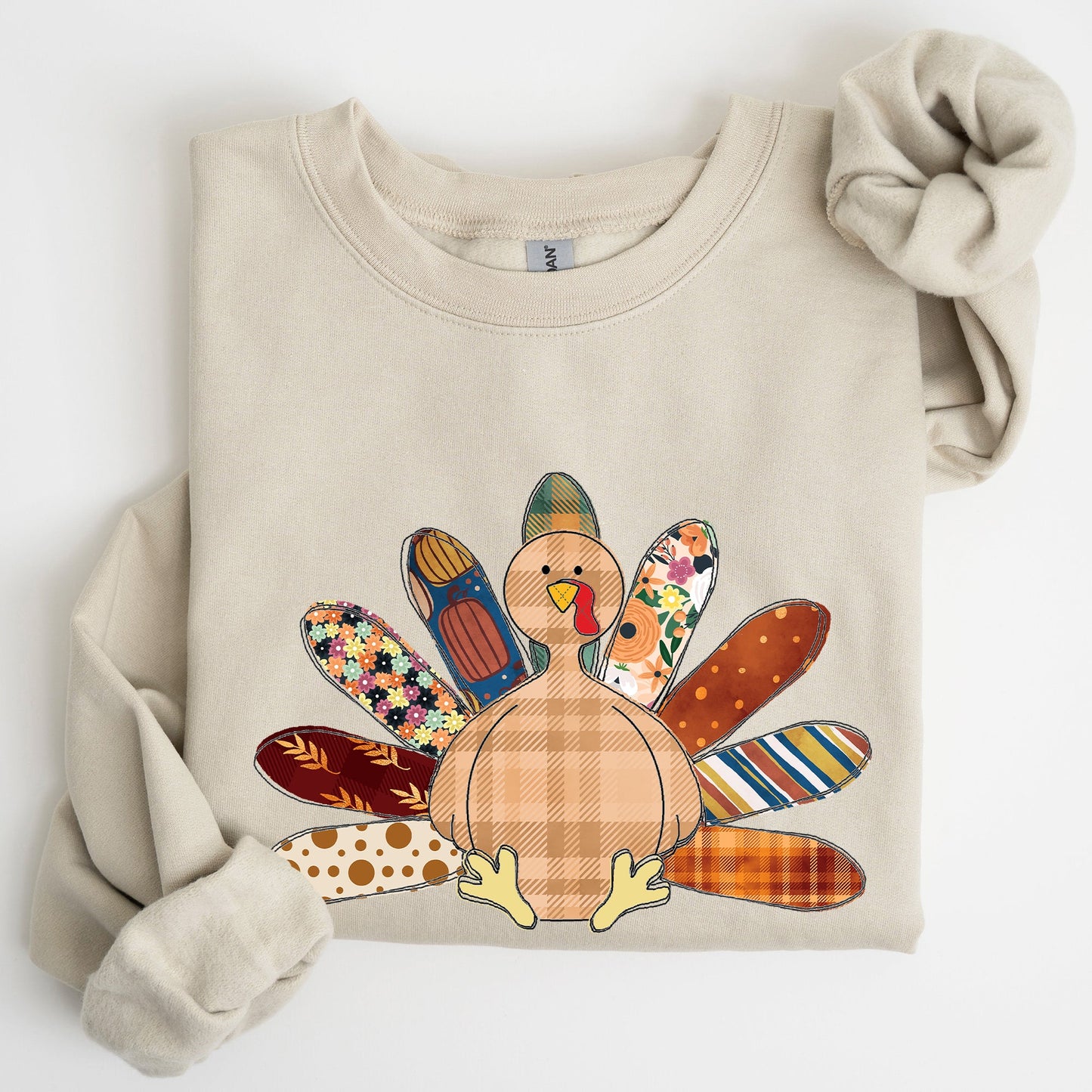 Thanksgiving Turkey, Plaid, Cute, Autumn, Patterns Sweatshirt