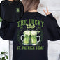 The Lucky Club, Drinking, Beer, St Patrick's Day, Shamrock, Clover, Lucky, Leprechaun Sweatshirt