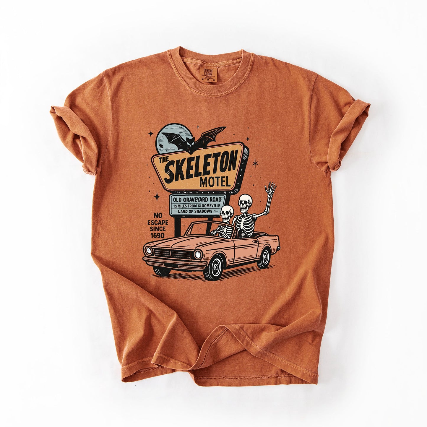 The Skeleton Motel, Spooky, Halloween, Comfort Colors T-Shirt