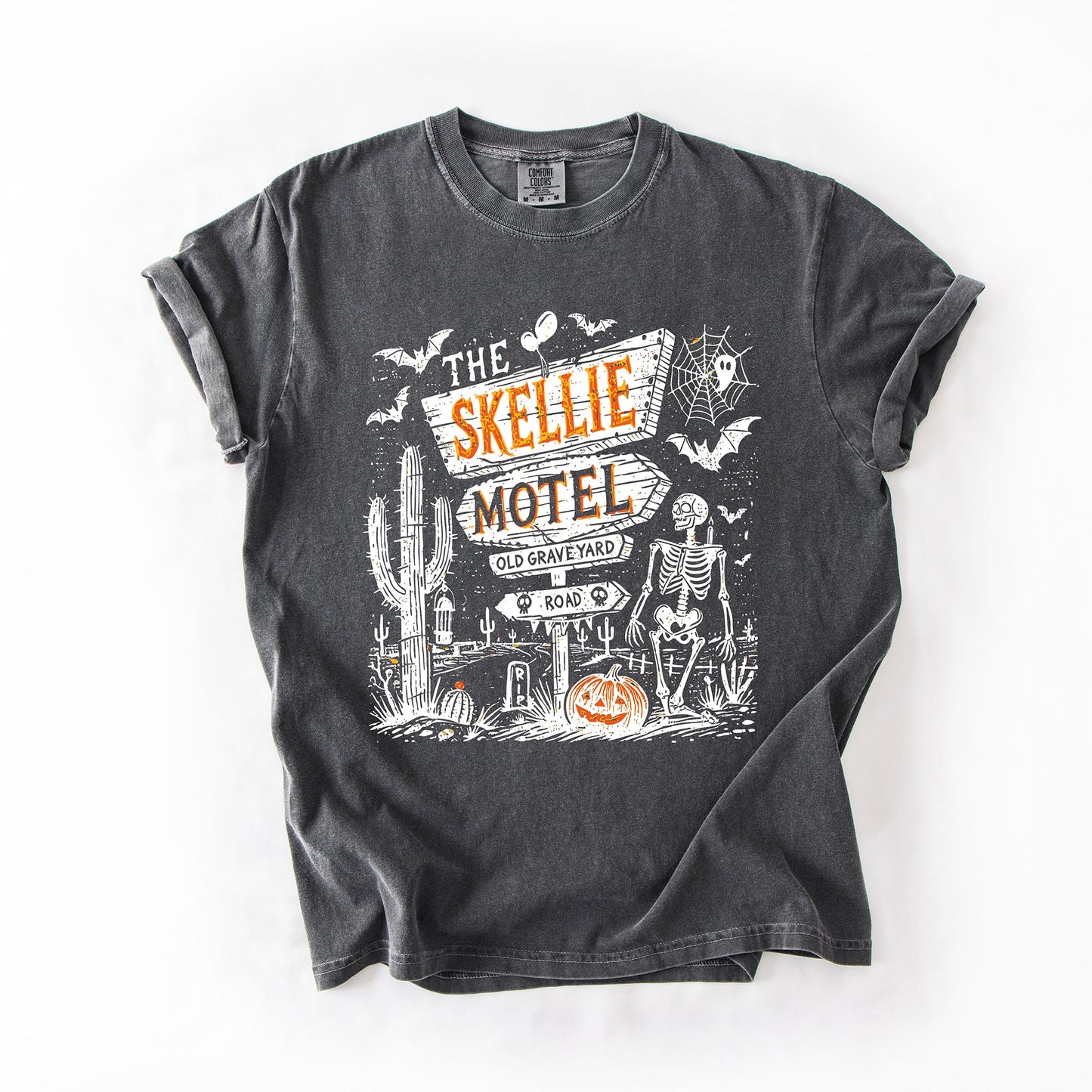 The Skellie Motel, Skeleton, Halloween, Comfort Colors T-Shirt