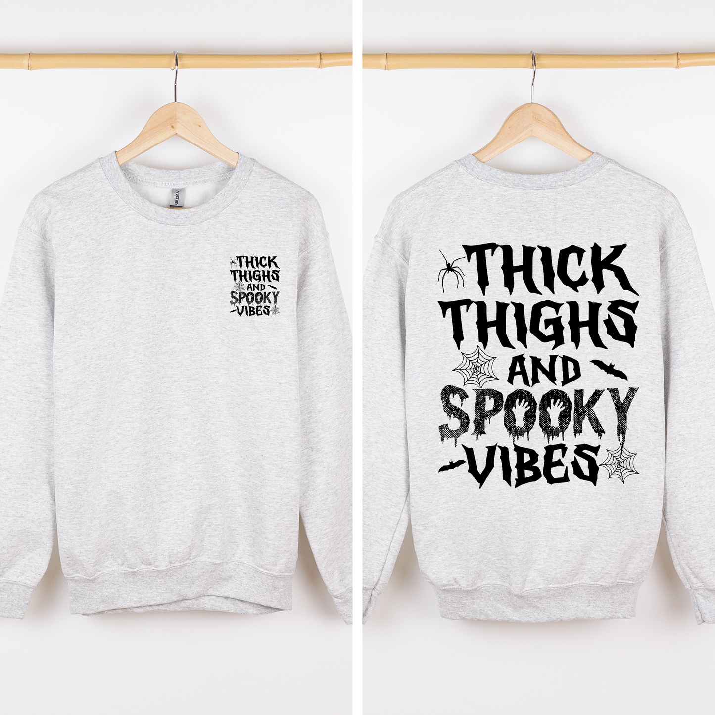 Thick Thighs Spooky Vibes, Front and Back, Halloween Hoodie, Fall Hoodie, Halloween Shirt, Spooky Season, Halloween Sweatshirt