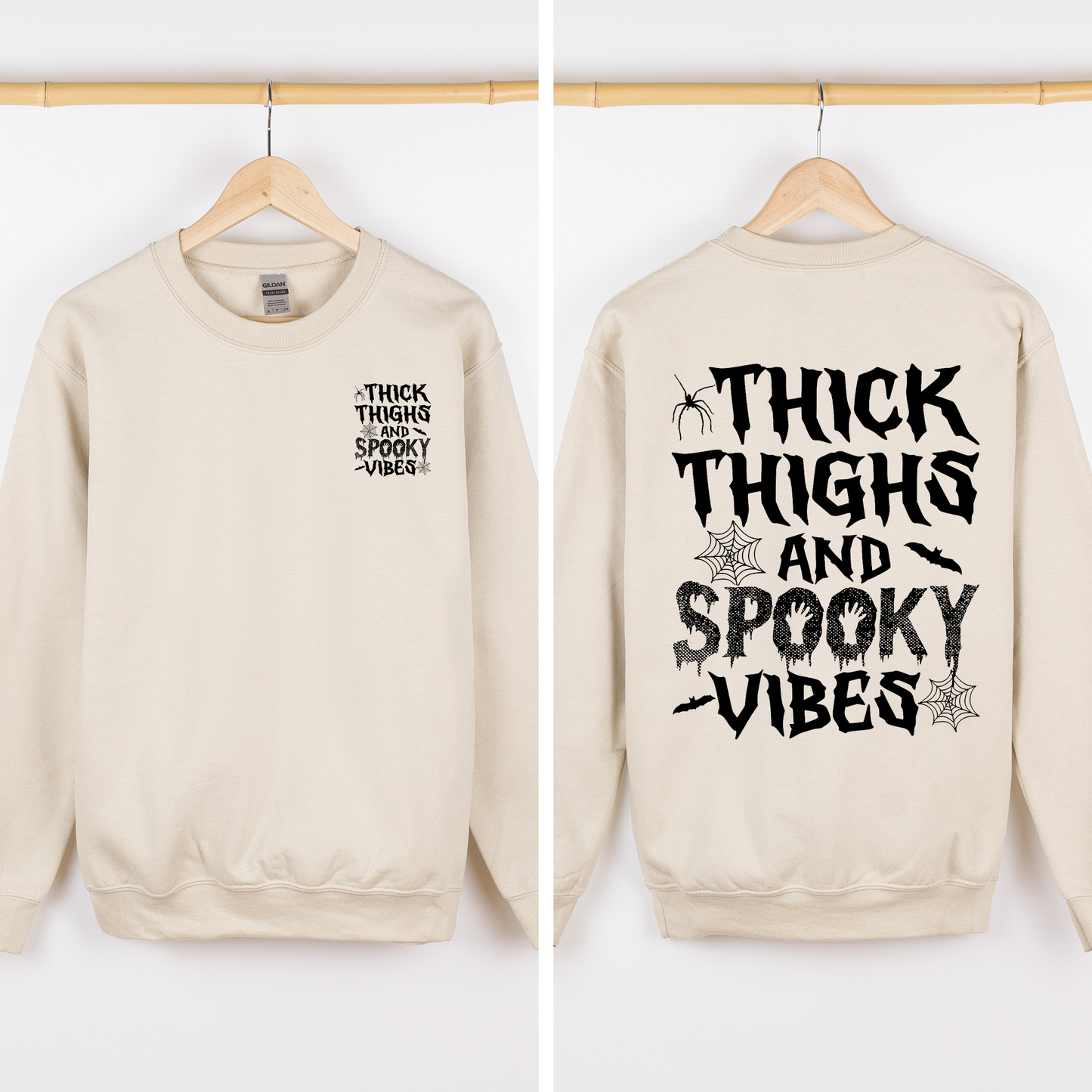 Thick Thighs Spooky Vibes, Front and Back, Halloween Hoodie, Fall Hoodie, Halloween Shirt, Spooky Season, Halloween Sweatshirt