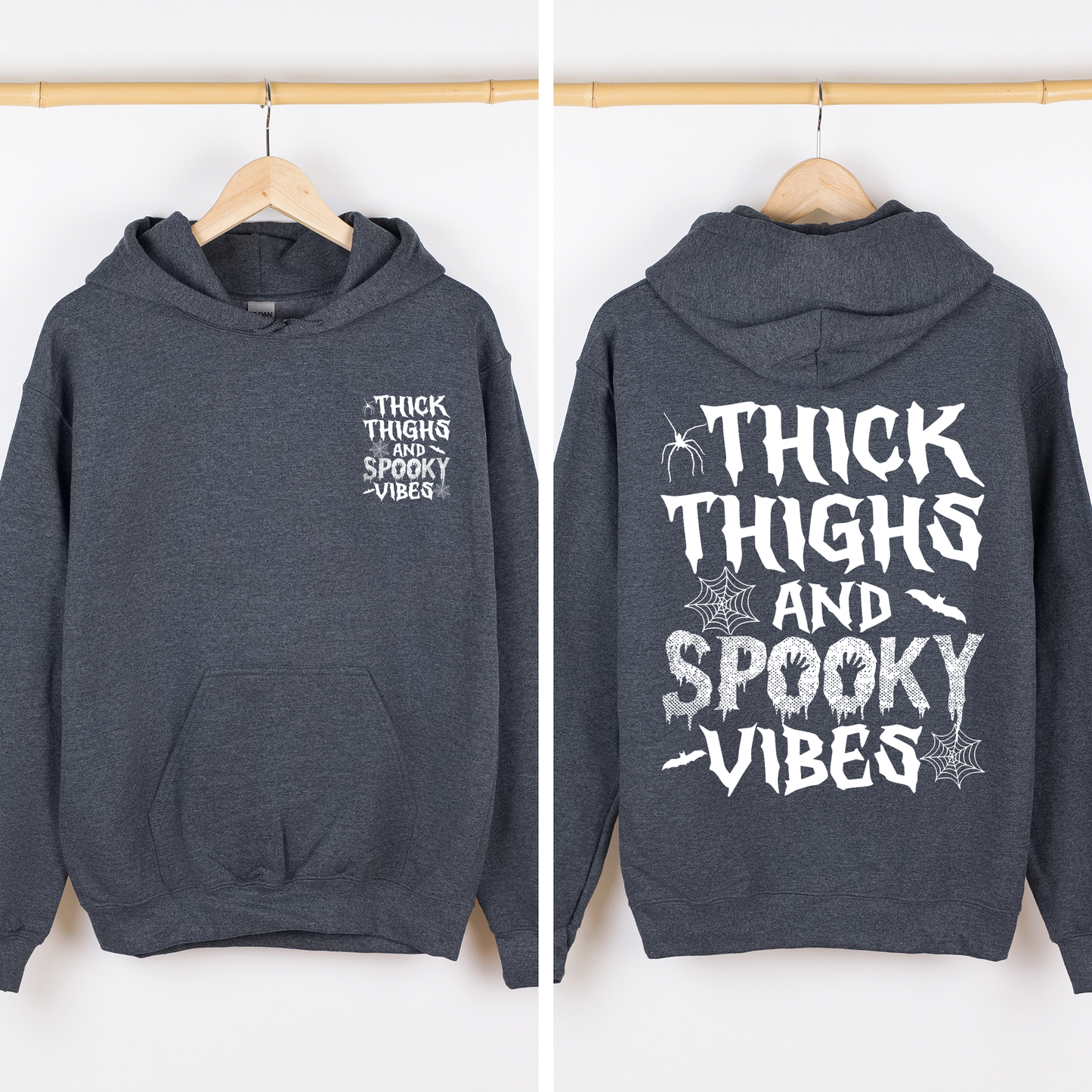 Thick Thighs Spooky Vibes, Front and Back, Halloween Hoodie, Fall Hoodie, Halloween Shirt, Spooky Season, Graphic Hoodie, Hooded Sweatshirt