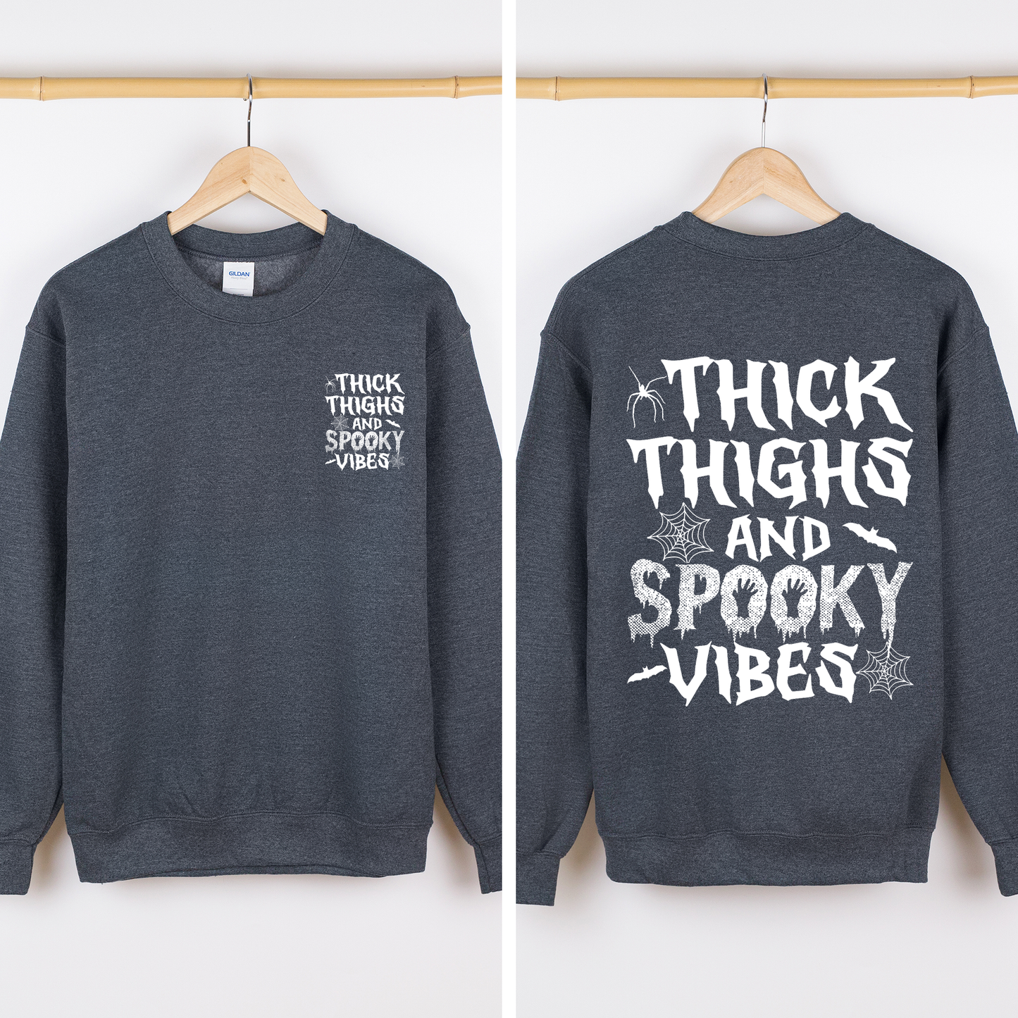 Thick Thighs Spooky Vibes, Front and Back, Halloween Hoodie, Fall Hoodie, Halloween Shirt, Spooky Season, Halloween Sweatshirt