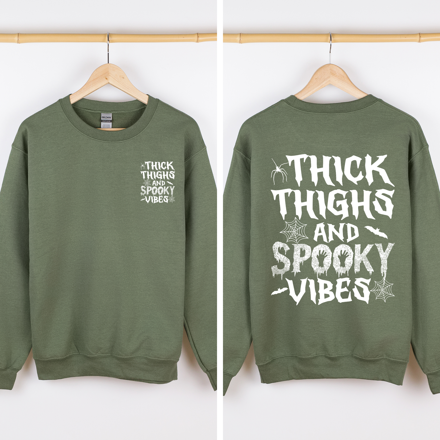 Thick Thighs Spooky Vibes, Front and Back, Halloween Hoodie, Fall Hoodie, Halloween Shirt, Spooky Season, Halloween Sweatshirt