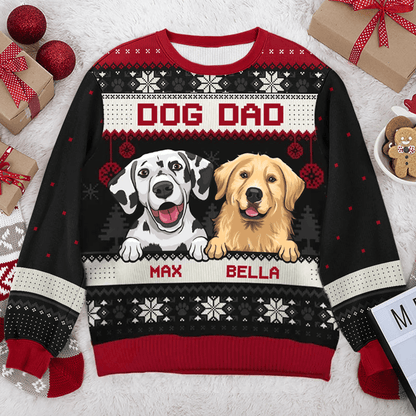 Best Dog Mom Dog Dad Ever - Custom Ugly Sweater - Personalized Christmas Gifts For Dog Owners & Lovers | Sweatshirt