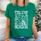 Tis The Season, Christmas Skeleton, Jolly, Dancing, Retro Super Soft Tshirt