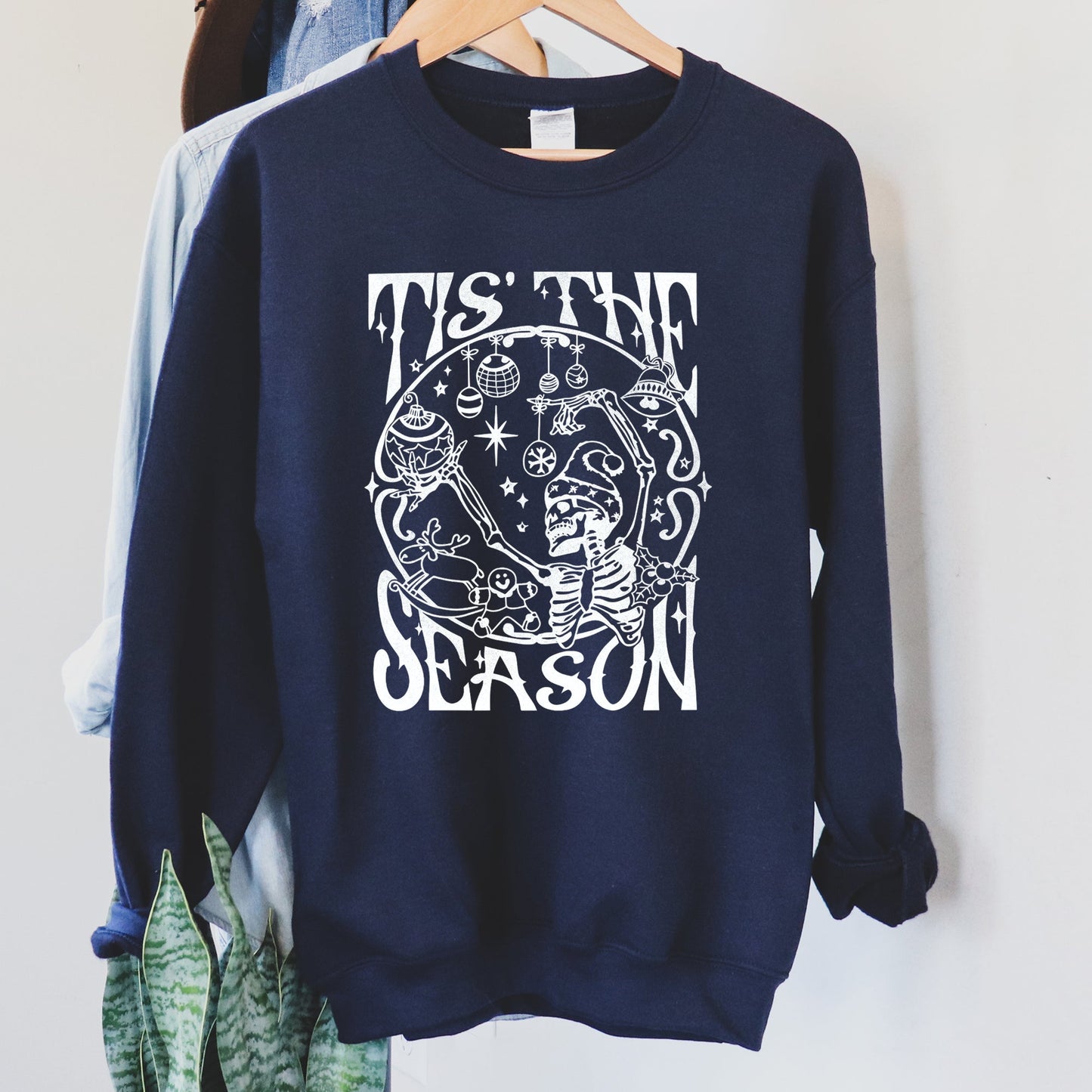 Tis The Season, Christmas Skeleton Jolly Sweatshirt