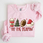 Tis The Season, Christmas, Football, Santa, Tree, Coffee, Winter, Xmas Sweatshirt