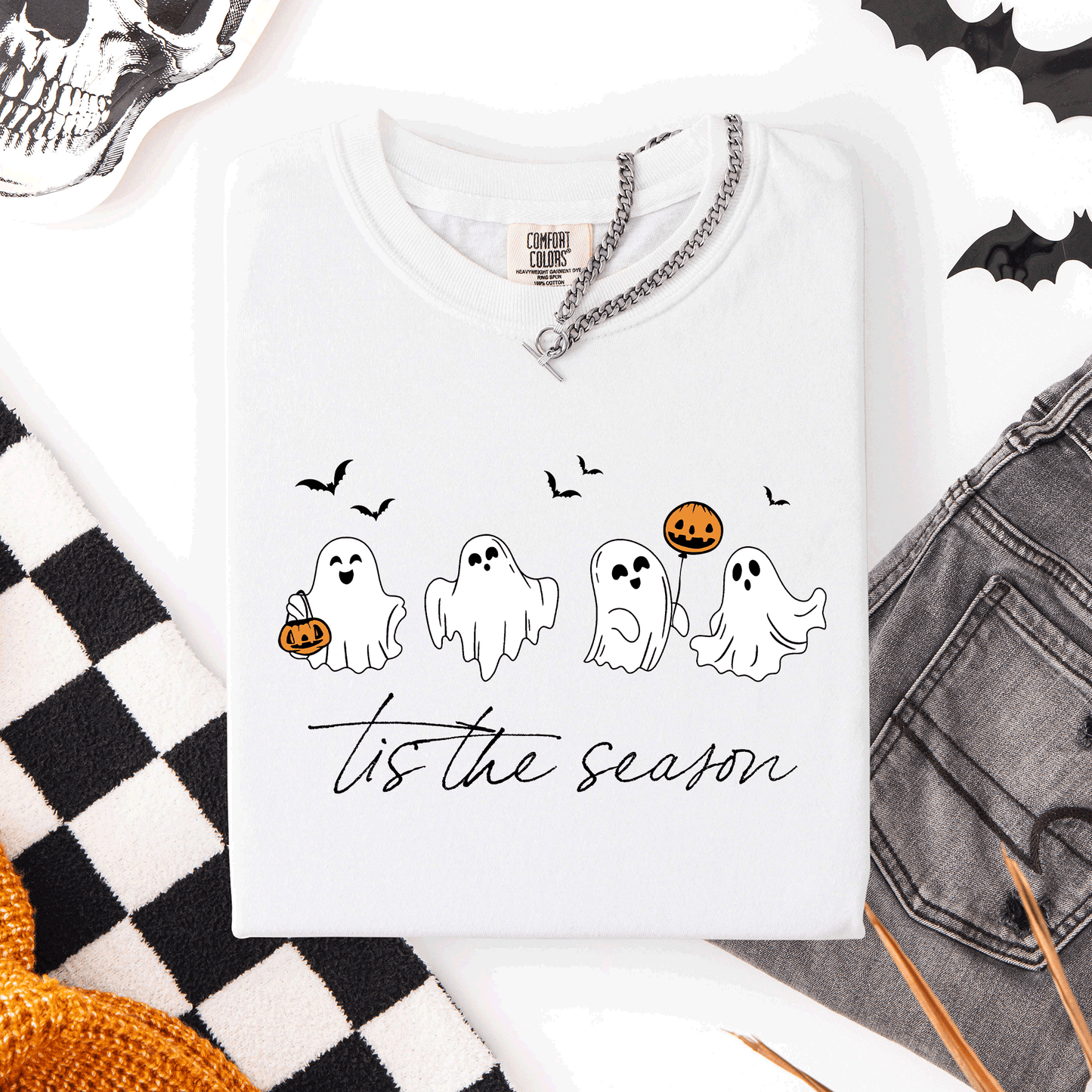 Tis The Season, Cute Ghosts, Halloween, Comfort Colors T-Shirt