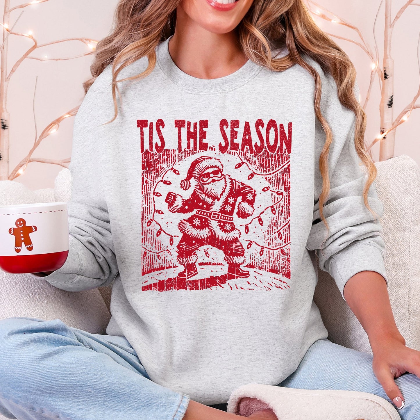 Tis The Season, Dancing Santa, Party, Christmas, Funny Sweatshirt