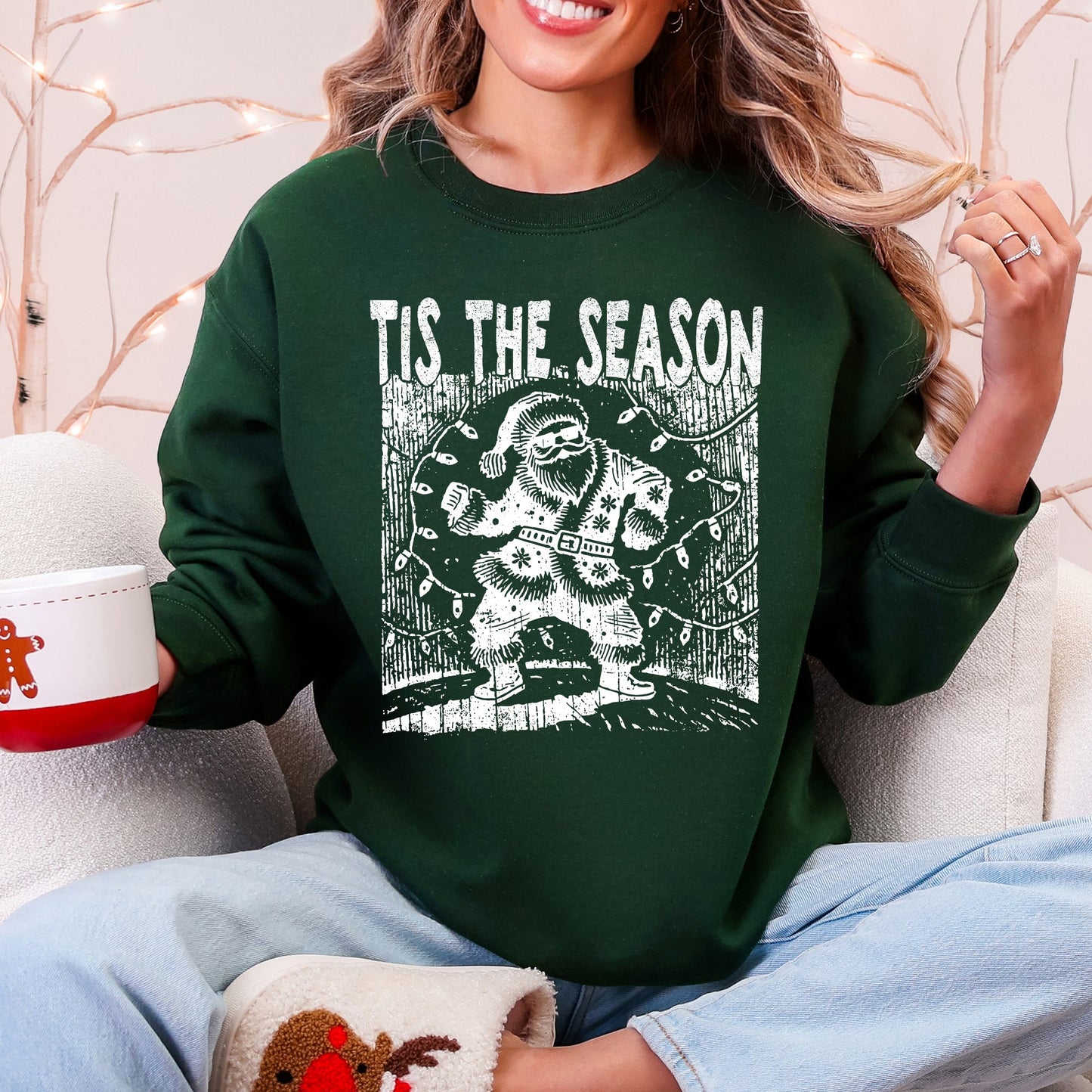 Tis The Season, Dancing Santa, Party, Christmas, Funny Sweatshirt