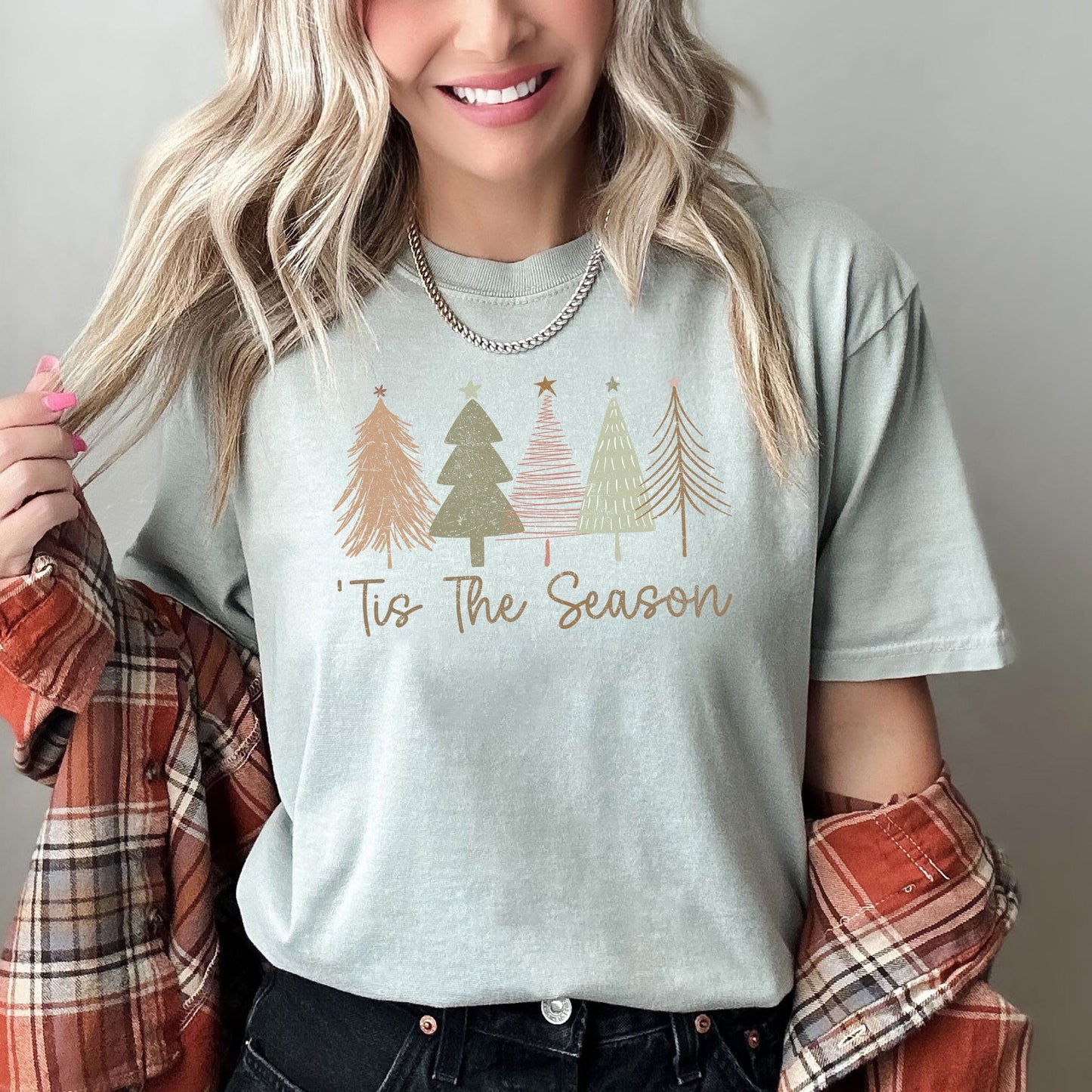 Tis The Season, Doodle Christmas Trees, Pastels, Gorgeous, Comfort Colors Tshirt