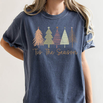 Tis The Season, Doodle Christmas Trees, Pastels, Gorgeous, Comfort Colors Tshirt