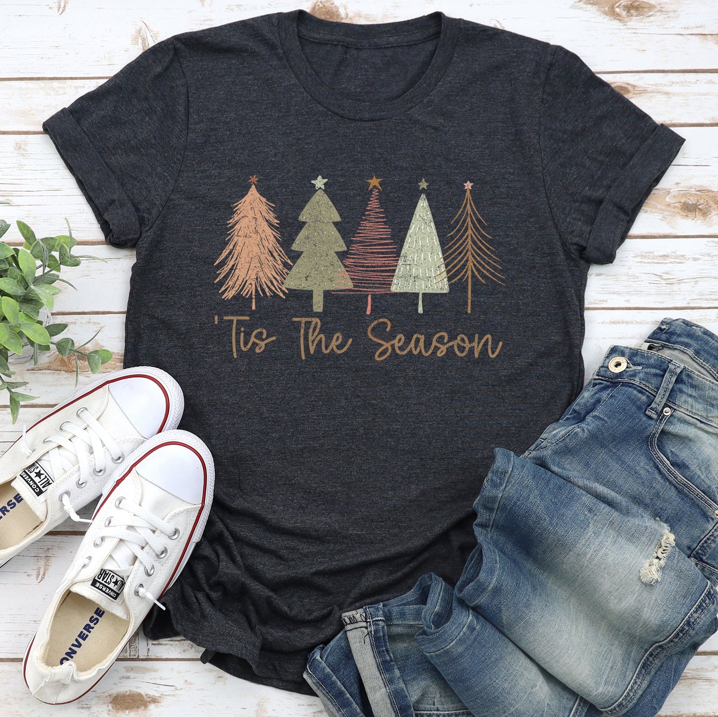 Tis The Season, Doodle Christmas Trees, Pastels, Gorgeous Super Soft Tees