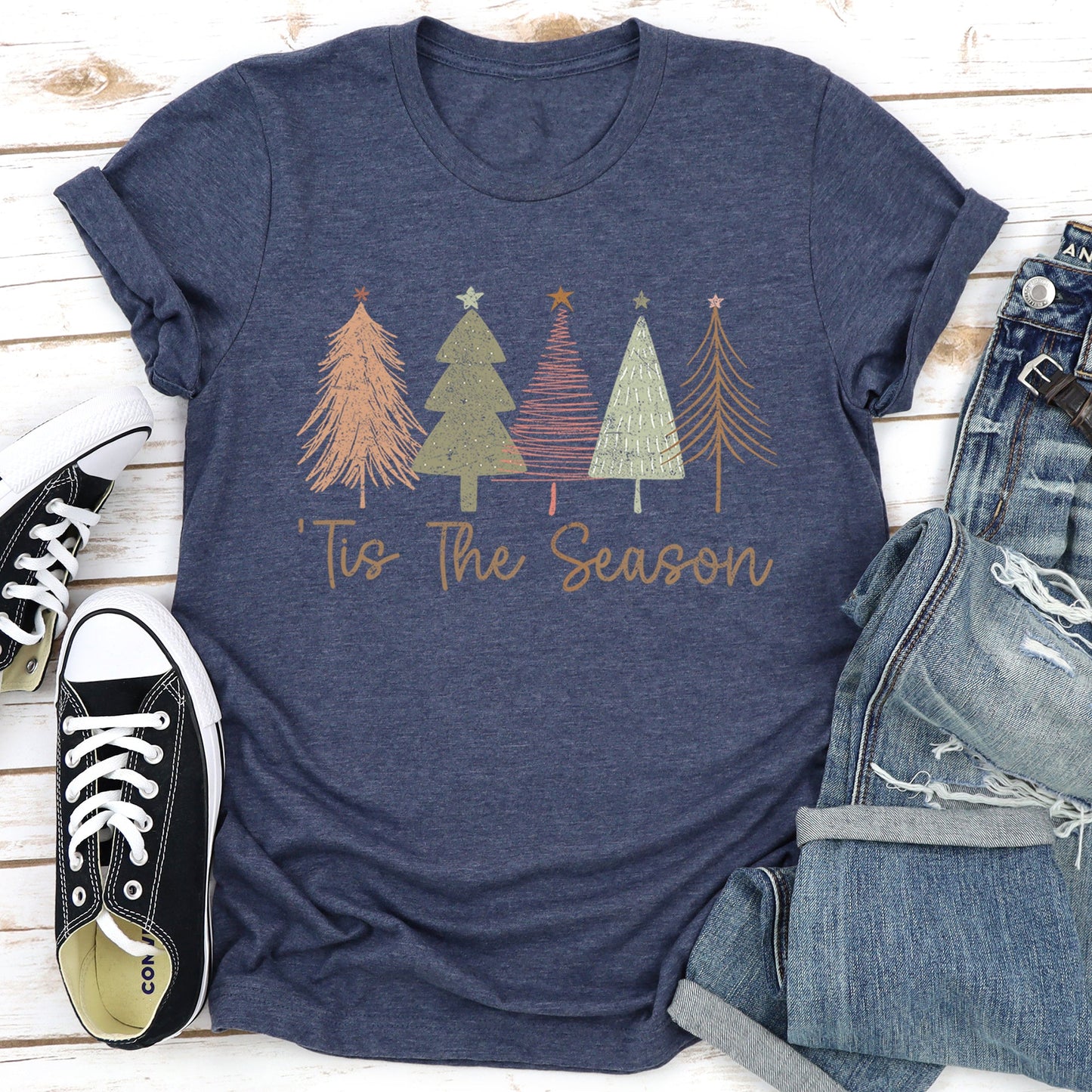 Tis The Season, Doodle Christmas Trees, Pastels, Gorgeous Super Soft Tees