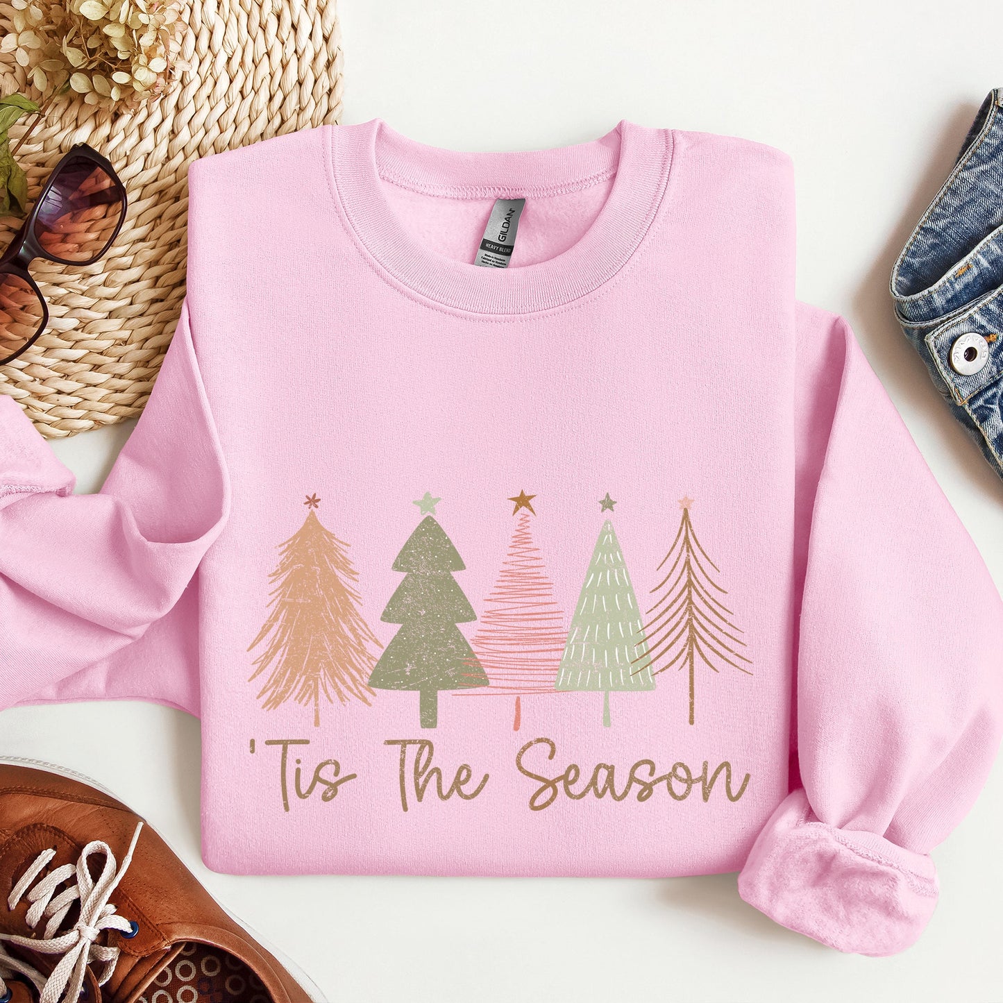 Tis The Season, Doodle Christmas Trees, Pastels, Gorgeous Sweatshirt