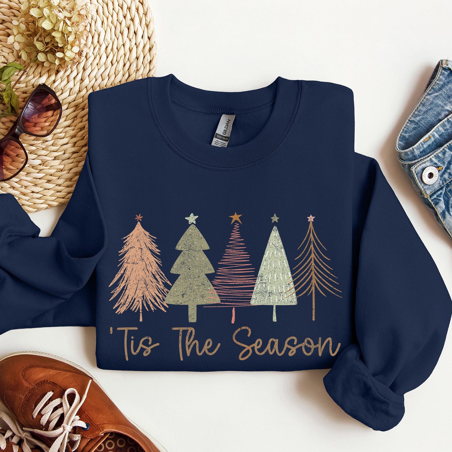 Tis The Season, Doodle Christmas Trees, Pastels, Gorgeous Sweatshirt