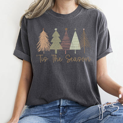 Tis The Season, Doodle Christmas Trees, Pastels, Gorgeous, Comfort Colors Tshirt