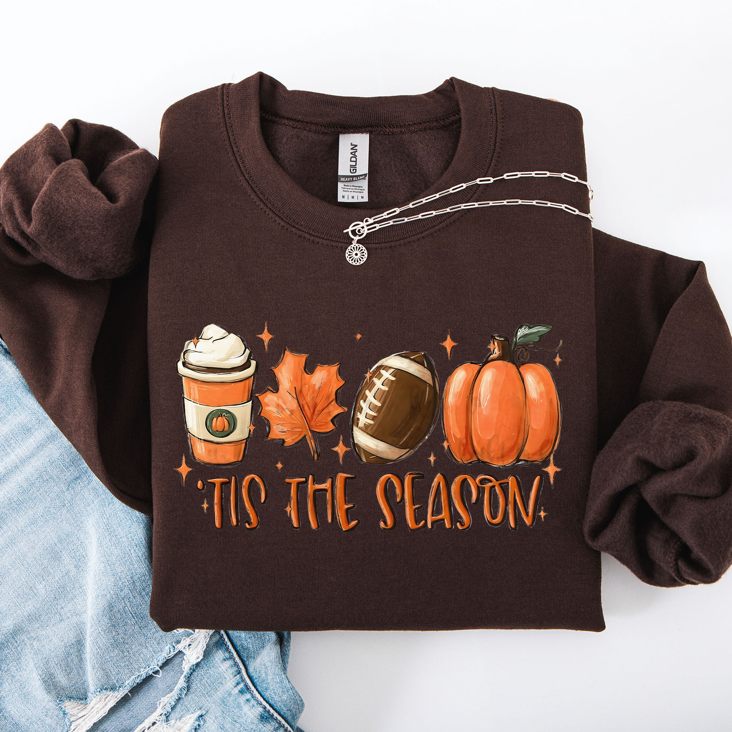 Tis The Season, Football, Game Day, Pumpkin, Coffee, Autumn, Fall Sweatshirt