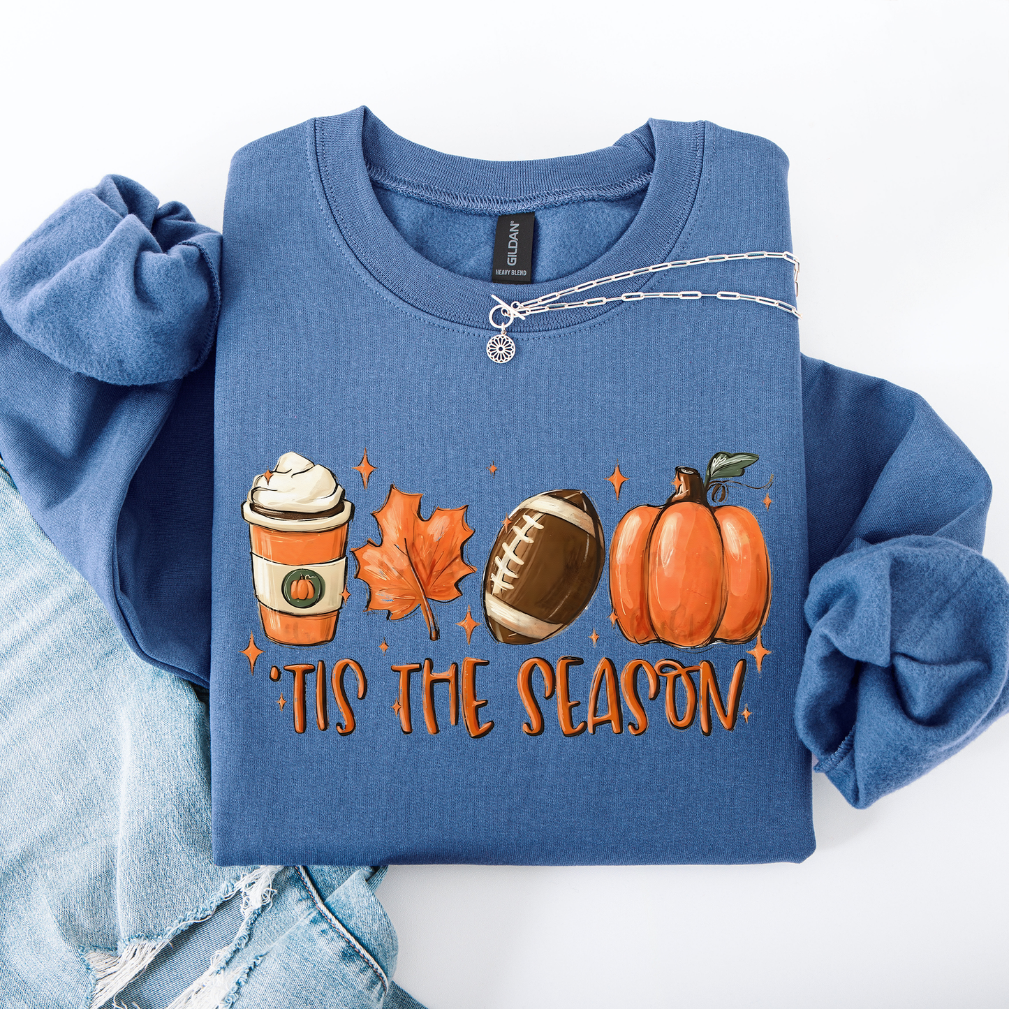 Tis The Season, Football, Game Day, Pumpkin, Coffee, Autumn, Fall Sweatshirt